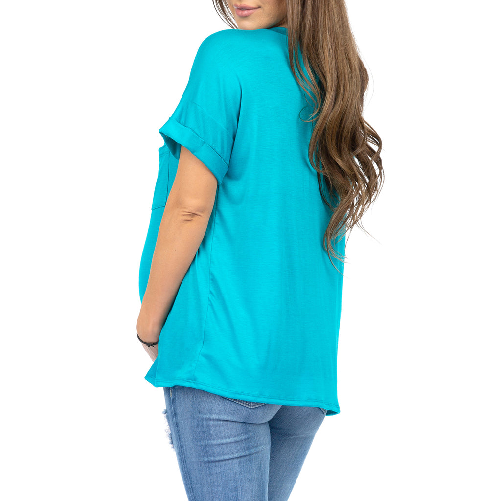 V-Neck Maternity Tshirt with Front Pocket – MotherBeeMaternity