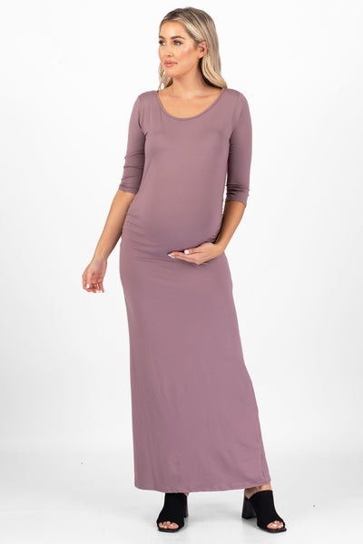 Franato Women's Casual Mama Maternity Dress Knee Length Pregnancy Dress  Nude M - ShopStyle