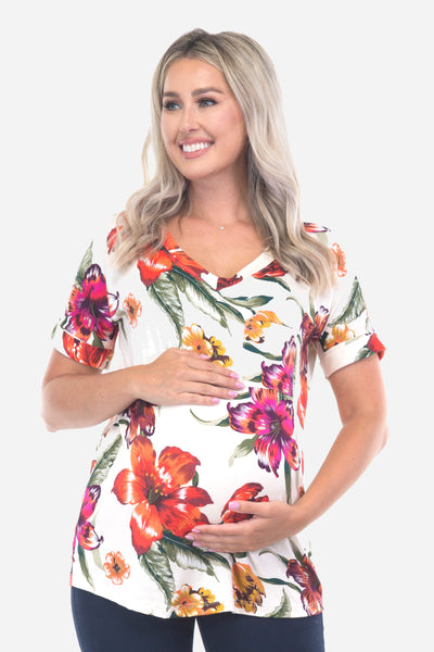 Taqqpue Womens Maternity Tops Maternity T Shirts Short Sleeve Round Neck  Cute Funny Baby Print Pregnancy Tunic Shirts Blouses Top Postpartum  Maternity Shirts Summer Maternity Clothes 